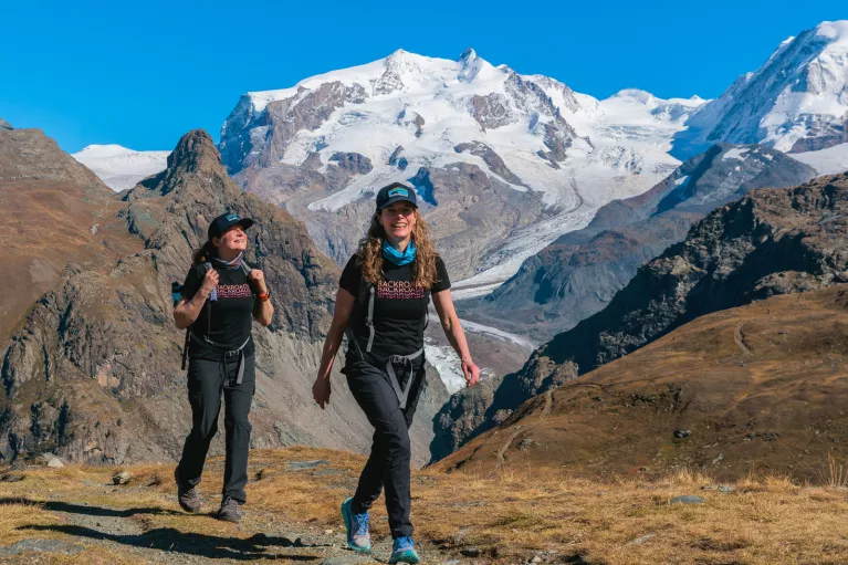 Two Backroads guests on a hike