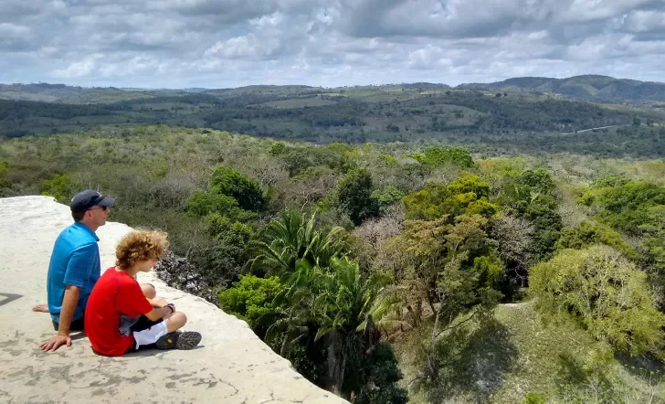 Father Son Overlooking Forest Belize