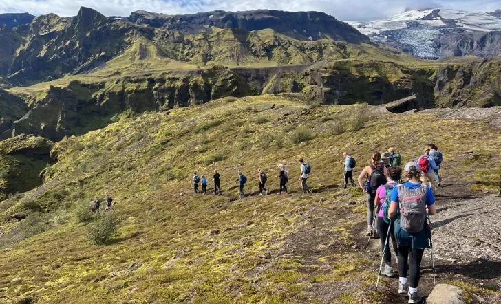 Hikers in Thorsmork, Iceland