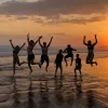 Jumping For Joy Beach Sunset Costa Rica