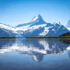 Wide shot of Bachalpsee Lake.