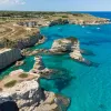 Scattered cliffs in the ocean on the coastline