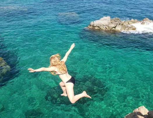 Cliff jumping on the Costa Brava