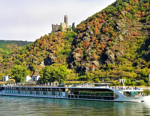 River with Rhinelan`d Maus Castle in background