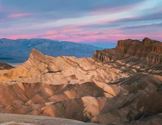 Desert mountains during sunset.