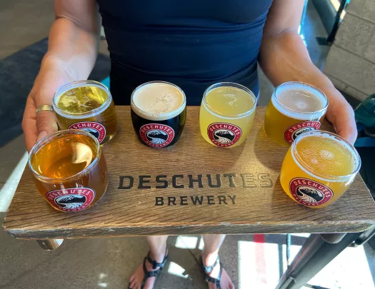 Deschutes beer flight.