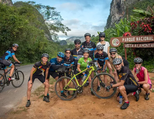 Group Photo Valle Nuevo National Park Sign