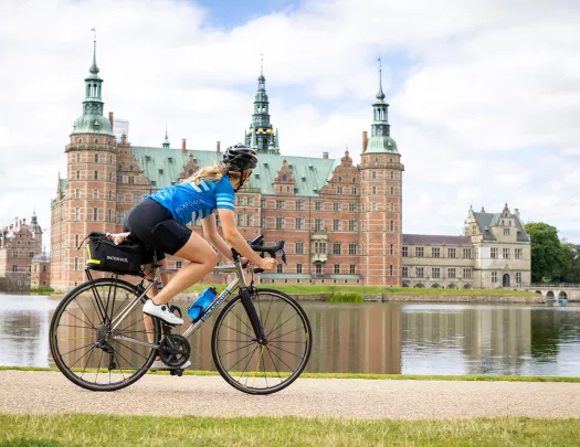 Biker In Front Castle Sweden