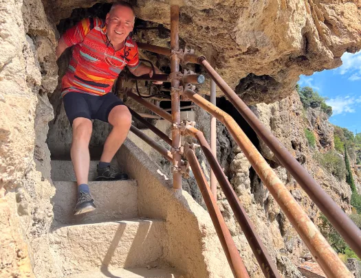Backroads Guests Going Down Stairs Out of Rock
