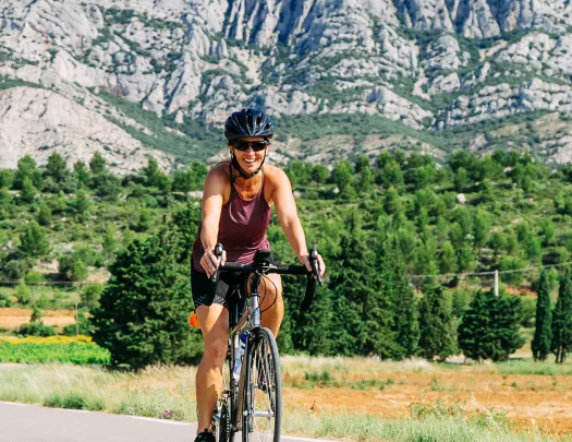 Backroads Guest Biking with Rock Formation
