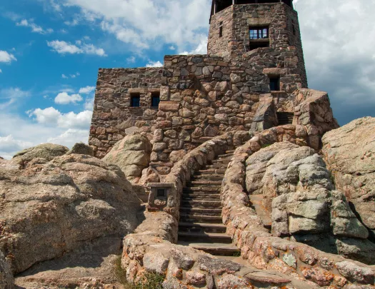Outpost made out of rock on a hill
