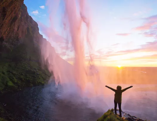 Waterfall Magic Hour Iceland