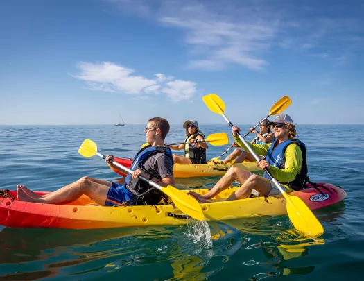 Group of kayakers in Portugal