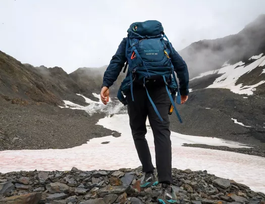 Guest hiking on glacier