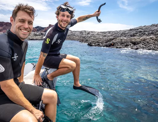 Guests Getting Ready Snorkeling  Ecuador