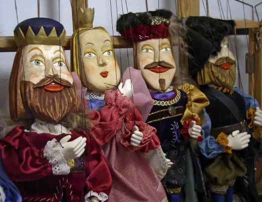 Four wooden puppets, Austria.