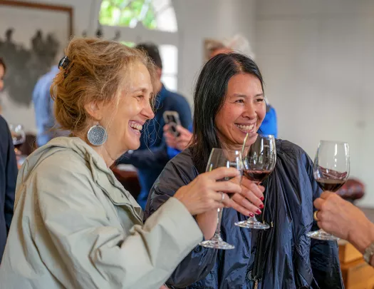 Backroads guests enjoying a glass of wine