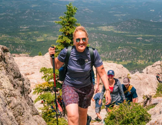 Backroads guest hiking a canyon