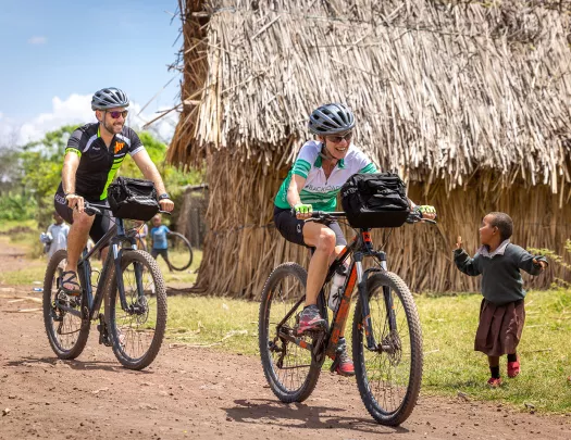 backroads guests on bicycles