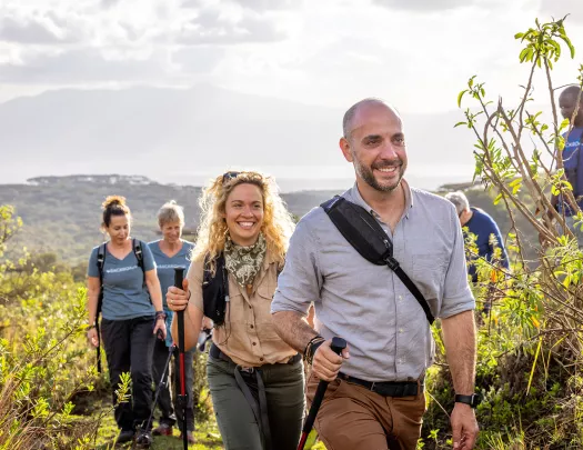 backroads guests on a hike