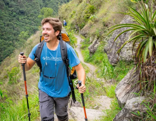 Hiking with hiking poles