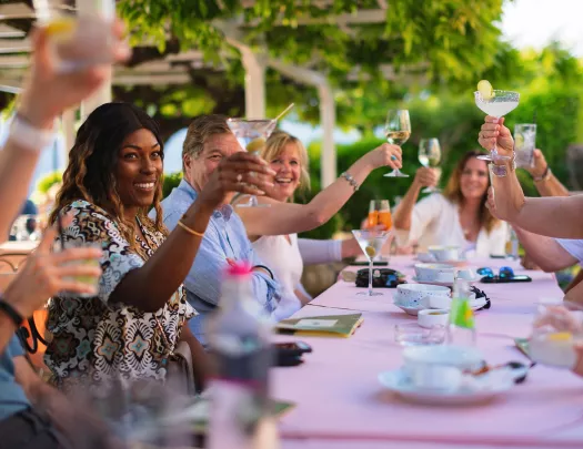 Guests at a dinner table