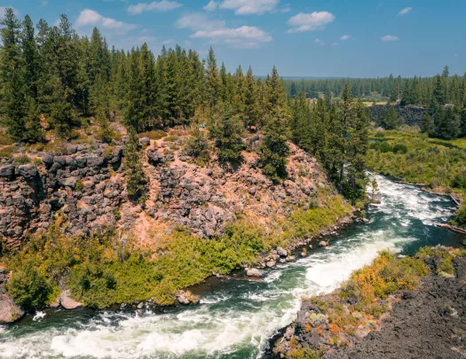 Active river in between two large mountains