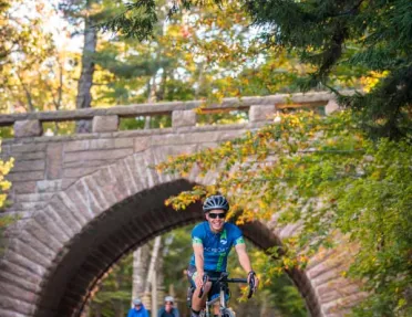 Backroads Bike Tour - Bikers by Bridge