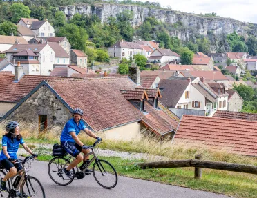 Two Backroads Guest Biking Above Town 