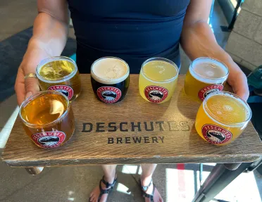 Deschutes beer flight.