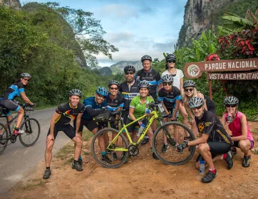 Group Photo Valle Nuevo National Park Sign