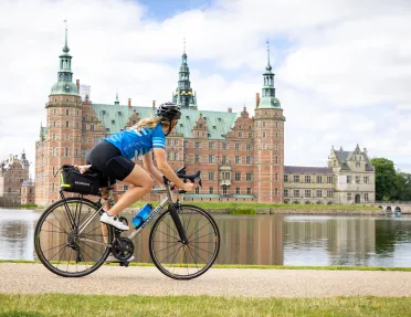 Biker In Front Castle Sweden