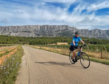 Backroads Guest Biking with Rock Formation