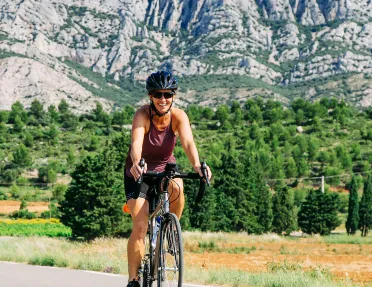 Backroads Guest Biking with Rock Formation