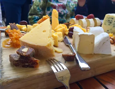 Shot of a charcuterie board.
