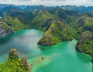 Aerial view of Halong bay in Vietnam