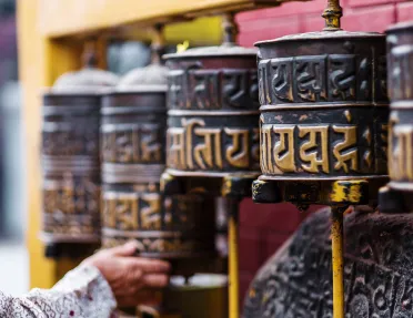 Prayer wheels in Nepal