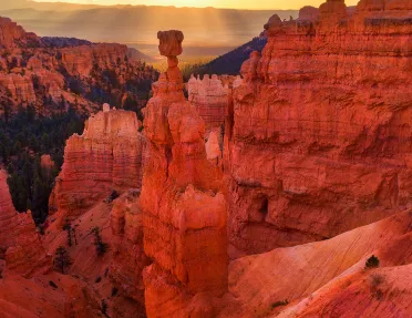Rock sculptures at sunset