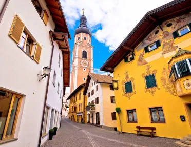 Colorful homes on a narrow street