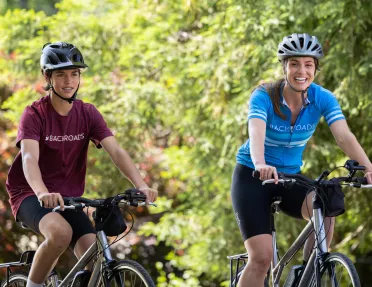 family biking