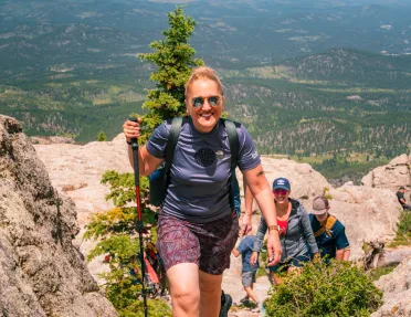 Backroads guest hiking a canyon