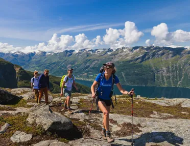 Backroads guests on a hike 