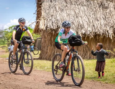 backroads guests on bicycles