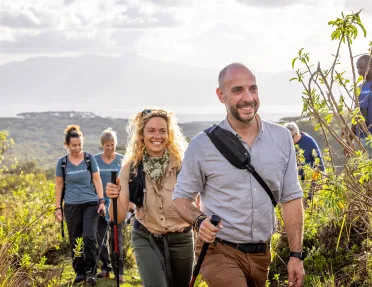 backroads guests on a hike