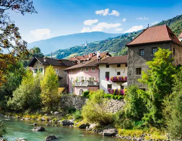 Elevated houses with a river below