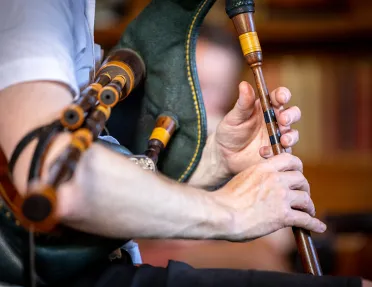 Person playing bagpipes