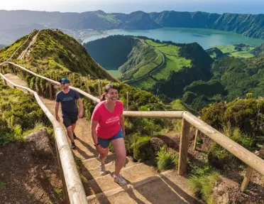 Backroads Guests walking up a stairway