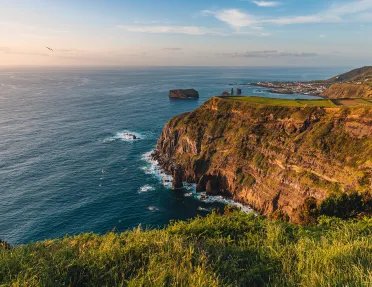 Grassy cliff overlooking the ocean
