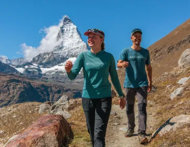 Two Backroads guests on a hike