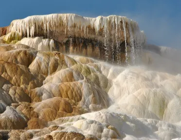 Canyon with water sliding down